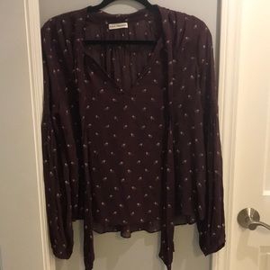 printed long sleeve sheer